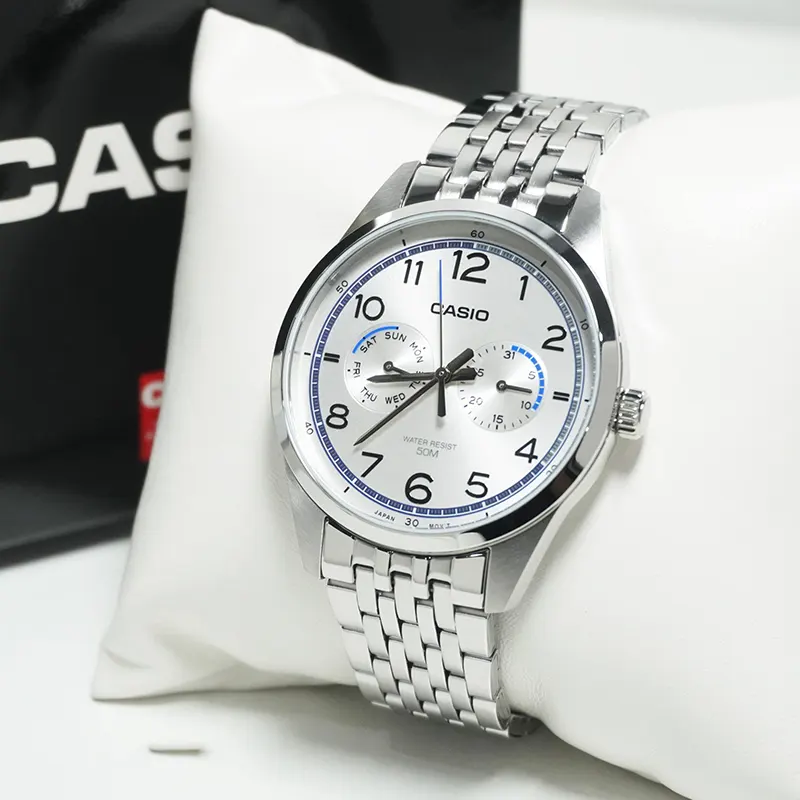 Casio Quartz Enticer Silver Dial Men's Watch- MTP-E340D-7AV